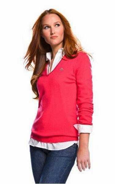 pull lacoste femme rouge